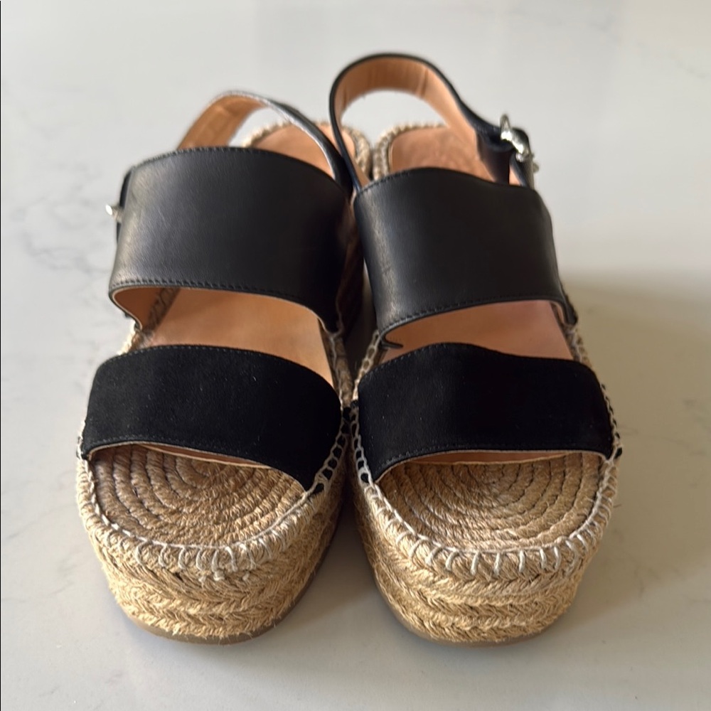 Rag & Bone Black and Tan Espadrille Sandals